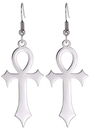EUEAVAN Ankh Kreuz Anhänger Halskette Gebet Amulett Schlüssel des Lebens Kreuz Klassische Choker Ägyptische Religion Schmuck Männer Frauen Personalisierte Geschenke, Edelstahl, Kein Edelstein