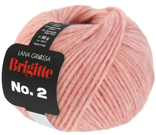 LANA GROSSA Brigitte Nr.2 | Edle Netzgarnstruktur aus Alpaka und Baumwolle | Handstrickgarn aus 47% Alpaka, 45% Baumwolle & 8% Schurwolle | 50g Wolle zum Stricken & Häkeln | 140m Garn FB 55