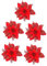 Warmhm 5st Künstliche Weihnachtsblume Weihnachtsstern Dekorationen Weihnachtskranz Stiele Kleine Weihnachtssterne Zum Basteln Weihnachtsglitzerblumen Goldpulver Blütenkopf Stoff