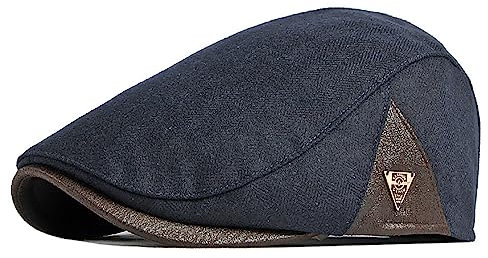 Schiebermütze Herren Schirmmützen Baskenmütze Newsboy Beret Hut,Flatmütze Baumwolle 1920 Stil Einstellbare Cabbie Gatsby Barett Cap