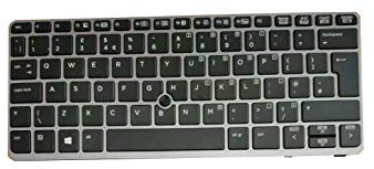 RTDPART Laptop Keyboard For HP EliteBook 820 G1 820 G2 720 G1 725 G2 With Backlight and Pointing Stick Black United Kingdom UK V141926AK1 UK With Gray Frame 762585-031 776452-031