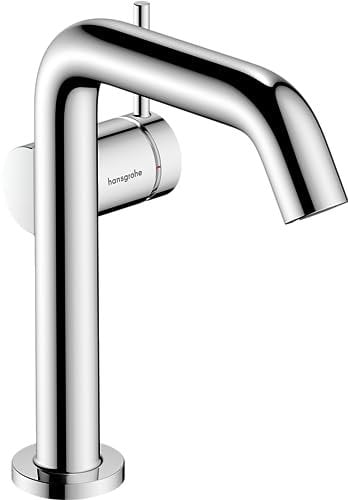 hansgrohe Tecturis S Fine - Waschtischarmatur ohne Ablauf, energiesparend (CoolStart), Wasserhahn Bad mit Auslauf Höhe 150mm, Mischbatterie Waschbecken wassersparend (EcoSmart+), Chrom