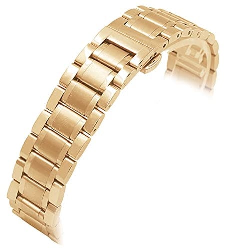 20 mm 22 mm Edelstahl-Uhrenarmband Ersatz für Iwc Pilot Mark18 Uhrenarmband/Rosa/22 mm