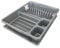 STL Plastic Dish Rack with Drip Tray - 13 Plate Capacity - 5 Color Options - Food-Grade BPA-Free - Kitchen Organizer (Grey)