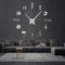 R&M ORIENT® 3D Wanduhr große Moderne Mute DIY – Luxus Dekoration Geschenk – Wandtattoo – Uhren für Büro Wohnzimmer Schlafzimmer Dekoartikel Home Office Quarzuhr (Silber-D)