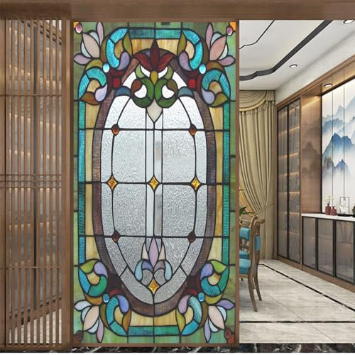 Milchglas-Muster, Sichtschutz, Fensterfolie, Hitzekontrolle, Anti-UV-blockierend, Glasaufkleber, klebstofffrei, statisch haftend, Heimdekoration, 60 x 200 cm (B x H)