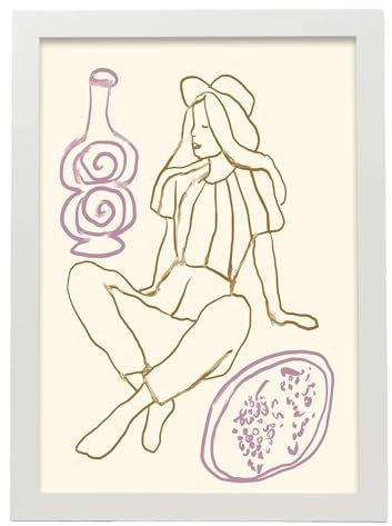 Nacnic Nun Zeit Blatt. In Postergalerie Poster. Ästhetische dekorative Gemälde für Ihr Wohnzimmer, Schlafzimmer, Zuhause Größen A3 mit weißen Rahmen