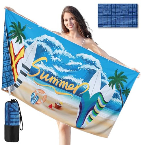 Joyoldelf Strandtuch Mikrofaser Handtuch Badetuch - 180x90 cm Strandtücher Schnelltrocknend Strandhandtuch Groß, Leichtes und Dünnes Tragbares Microfaser Handtücher Sandfrei