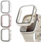 Lovmunia 3-Stück Schutzhülle mit Displayschutzfolie Kompatibel mit Apple Watch Series 9/8/7 41mm, Rundum Ultradünne Hard Gehäuse Eingebaut Kratzfest Gehärtetes Glas Schutzfolie für iWatch 41mm