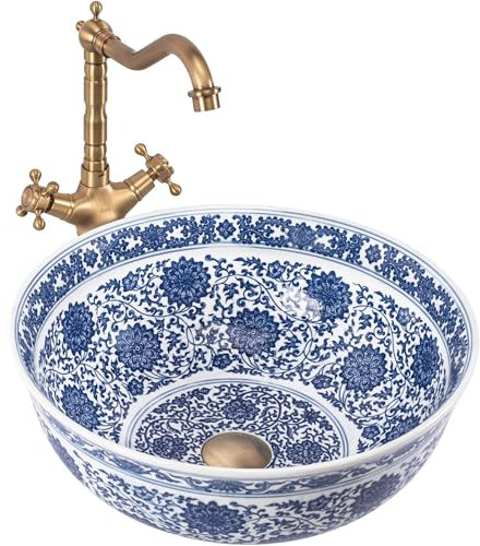 Rea Aufsatzwaschbecken Waschtisch Handwaschbecken Bad Waschschale Waschbecken für Badezimmer 415 x 415 x 165 mm Keramik (Zeichnung)