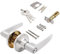 Door Handle Lock with Key, Zinc Alloy Door Handles Internal, Door Handle Lock for Bedroom, Bathroom, Entrance(Silver)