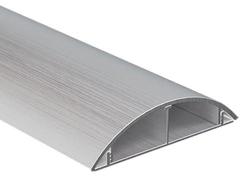 YLLSMGS Pasacables Suelo Canal de Metal para Ocultar Canaleta Cables Suelo Autoadhesivo Protector de Cable Decorativo de 100cm(112 * 35mm/4.4 * 1.37in)