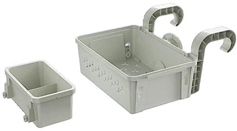 Plookyoe 2 Sets Poolside Storage Basket Above Ground Pool Storage Basket with Pool Cup Holder for Above Ground Pools