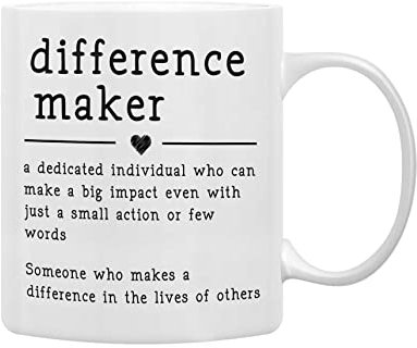 PIBONTO Difference Maker Definition Coffee Mugs Mug,Mentor Gift,Teacher Appreciation Gift, Inspirational Affirmation Gifts Double Side Printed Ceramic Mug Cup 11oz