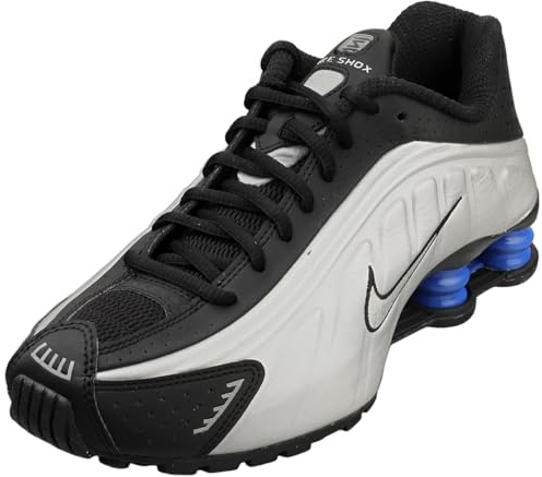 NIKE Shox R4 Womens Fashion Trainers in Black Silver - 7.5 UK