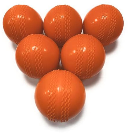 ND Sports Premium Windballs for Cricket - Pack of 6 Durable Soft Training Balls for Indoor & Outdoor Coaching, Realistic Bounce and Swing for All Ages (Orange)