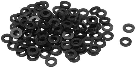 QUARKZMAN 120Pz Rondelle Piane in Nylon M3 3mm ID 6mm OD 1mm Spessore Guarnizione Piastra in Plastica Fissaggio Guarnizione Anello di Tenuta, Nero