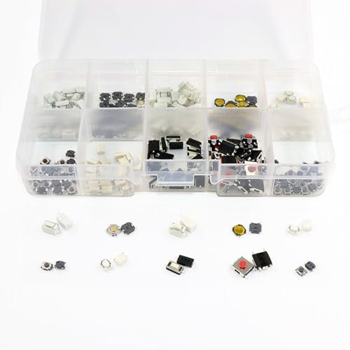 Fazvncv 250 interruptores táctiles de botón pulsador, 10 tipos de parches, botones de control remoto para coche, interruptor de llave táctil