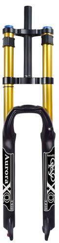 AuroraXQ Forcella Ammortizzata for Mountain Bike 26/27,5/29 per Aria DH Doppia Spalla Ammortizzatore in Discesa Tubo Dritto Forcella Anteriore Della Bicicletta Air con Rebound Regolazione e Bloccaggi
