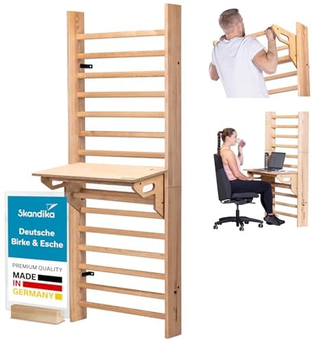 Skandika Vira Bundle | combinación de espaldera - barra de dominadas – tablero de mesa - Made in Germany - madera procedente de Alemania - para adultos - hasta 130 kg