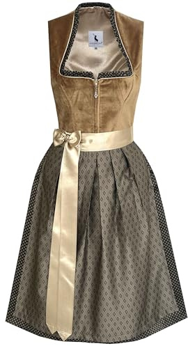 Alpenmärchen Midi Dirndl aus Exklusiver Kollektion inkl. Schürze Gr.32-54 - ALM1022