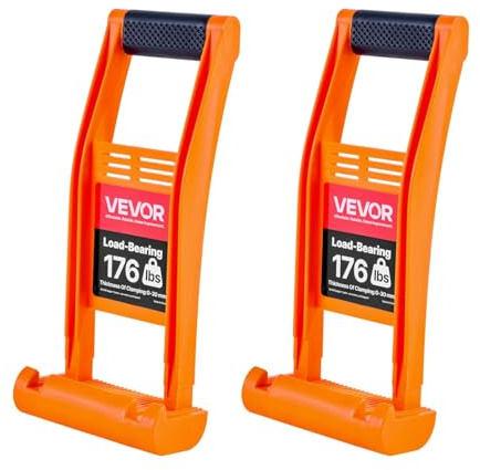 VEVOR Drywall Carrier, 2 Pack Plywood Carriers Handles, ABS Plastic Panel Carrier Tool with 176 lbs Load Bearing, Lift and Carry Panel Mover for Plywood, Drywall, Particleboard, Tempered Glass