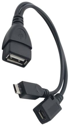 SHINEOFI Cable Otg Micro USB con Alimentación para Teléfonos Inteligentes y Tabletas Adaptador USB de Usar Compatible con Dispositivos Otg 1 Color Negro