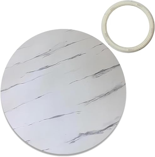 Lazy Susan Tischplatte Holz-drehteller 20 24 28 32 36 39 Ih, 360 Grad Sanfte Drehung Rundes Rotierendes Tablett, Einfach Zu Teilender Esstisch Drehplatte, White B, Ø 90cm/36inch