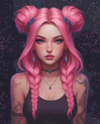 Pink-Haired Warrior Notebook: Fantasy & Anime-Inspired Lined Journal