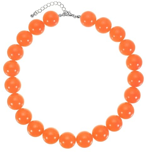sourcing map Chunky Beaded Necklace, Adjustable Acrylic | Round Beaded Necklace for Women