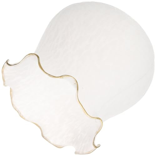 HAKIDZEL Eleganter Lampenschirm aus Glas für Deckenleuchte und Wandleuchte mit E27 Fassung Dekorativ und Einfach zu Montieren Einzigartiges Design in Weiß