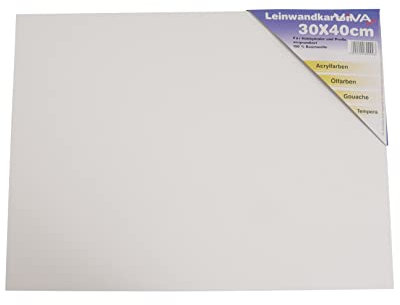 10 er Pack Malpappe 30x40 cm Leinwandkarton vorgrundiert Baumwolle weiß