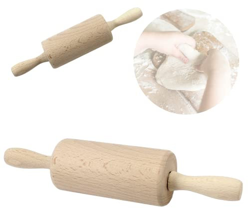 Smart-Planet Kindernudelholz Mini - Teigroller zum Kochen und Backen für Kinder Knete - Für Plätzchen, Kuchen und Teig - Spielzeug für Kaufmannsladen