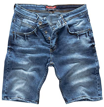 Rock Creek Herren Shorts Jeansshorts Denim Stretch Sommer Shorts Regular Slim [RC-2122 - Used Blue W29]