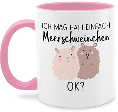 Tasse Tassen 325ml - Statement Sprüche - Ich mag halt einfach Meerschweinchen OK? - 325 ml - Rosa - meerschweinchentasse spruchtasse sarkasmus guinea pig kaffeetasse meerschweinchen-tasse