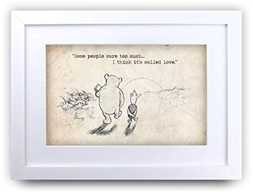 HWC Trading FR Winnie Puuh-Druck für Kinderzimmer, A4, gerahmt, Pflege zu viel, A3