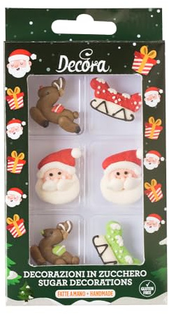 Decora 0500220 6er-Pack Santa Claus Zuckerdekor, 90 g