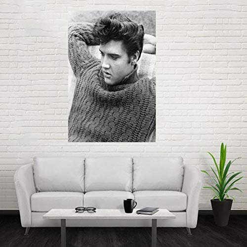 LCSLDW Leinwanddruck Leinwand Malerei Wandkunst Home Dekoration Elvis Presley Bilder Nordic Retro Poster Bedside Hintergrund