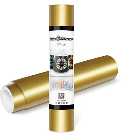 TECKWRAP Vinile Adesivo Permanente 12 x 10 ft, Oro Lucido
