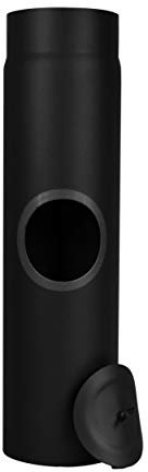 LANZZAS Ofenrohr 500 mm mit Tür, im Durchmesser, DN Ø 150 mm, Farbe: schwarz-metallic - weitere Rohre aus unserem Sortiment, finden Sie hier.