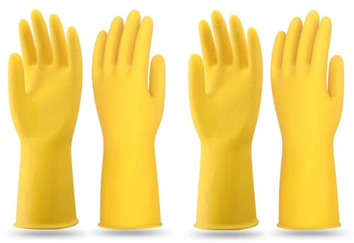 YOUYA Acid and alkali resistant, waterproof and corrosion resistant chemical latex gloves （2 pairs）