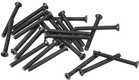 sourcing map M3 x 30mm Phillips Screw Fastener Black for Laptop PC TV Fan Switch 50pcs