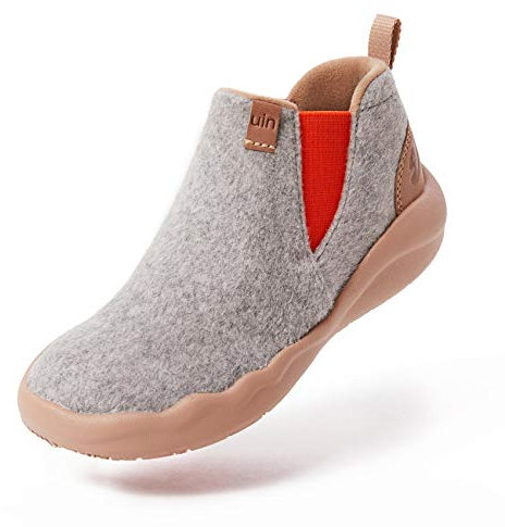 UIN Granada Light Grey Wool Chelsea Boots Herren Stiefeletten Schlupfstiefel Kurzschaft Stiefel Slip On Schuhe Reiseschuhe Lässiger Sneaker Segelschuhe Wolle(44.5)