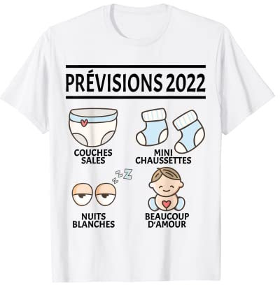 Prévisions 2022 Fête Du Bébé Qui Attend Papa Et Maman Cadeau T-Shirt