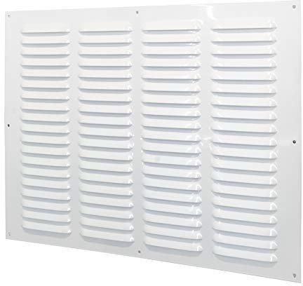 40 x 30 cm, griglia di ventilazione con rete di protezione dagli insetti, griglia in metallo, ventilazione (40 x 30 cm, colore bianco)