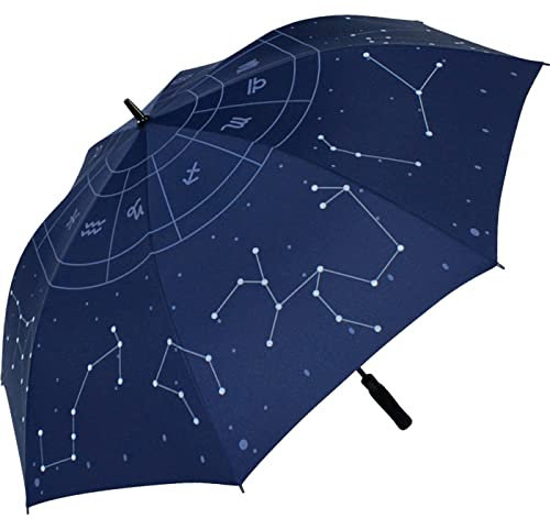 iX-brella Reflex Regenschirm Star Sign mit reflektierenden Sternbildern - Golfschirm Automatik XXL 130cm