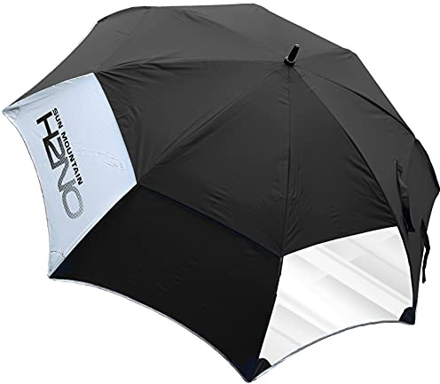 Sun Mountain H2NO Vision Golf Umbrella - 68 Inch Dual Canopy, Double Vision Window, Windproof, Waterproof, Automatic Opening, Black
