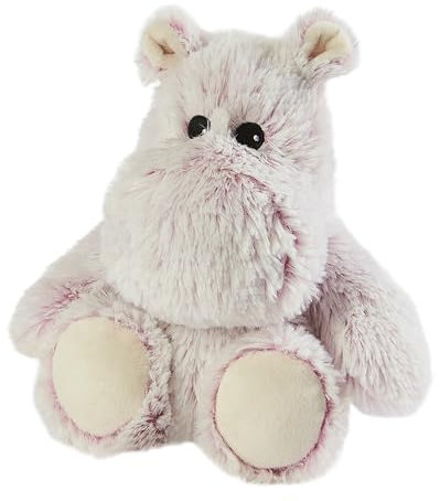 Warmies Peluche Ippopotamo Marshmallow, Orsacchiotto Pesato Completamente Riscaldabile con Profumo di Lavanda Francese, Peluche Sacco di Grano Utilizzabile nel Microonde, Taglia Junior