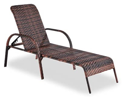 wuuhoo® I Edle Polyrattan Sonnenliege Palma in braun I Designer Liege mit höhenverstellbarer Lehne I Wetterfest für Innen und Außen