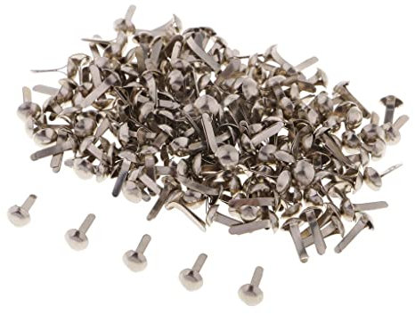 SM SunniMix 200 Brads Metallclips Taschenclips Verschlussclips Clips, Silber, 4,5 mm